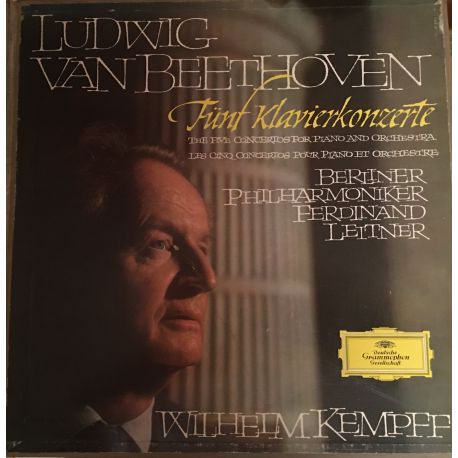 Ludwig van Beethoven - Berliner Philharmoniker, Ferdinand Leitner, Wilhelm Kempff ‎– Fünf Klavierkonzerte 4 Plak