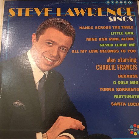 Steve Lawrence (2), Charlie Francis (4) ‎– Steve Lawrence Sings Plak